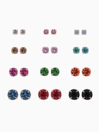 Серьги пусеты 12 пар «Фантазия» маленькие d=3-6 мм, цветные в золоте - Фото 1