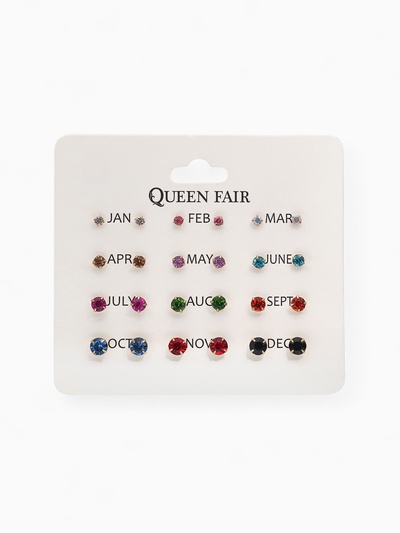 Серьги пусеты 12 пар «Фантазия» маленькие d=3-6 мм, цветные в золоте