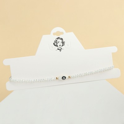 Чокер «Глаз» в овале, цвет белый, 34 см