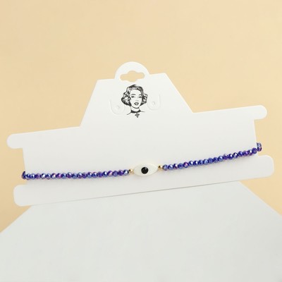 Чокер «Глаз» в овале, синий, 37 см