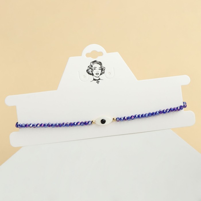 Чокер «Глаз» в овале, синий, 37 см - Фото 1