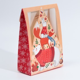 Коробка подарочная новогодняя складная «Зверята», 15×7×22 см, Новый год