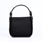 Сумка женская тоут TEXTURA на молнии, 19×8×18 см, однотонная, чёрная - Фото 1