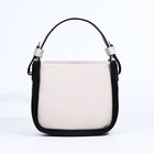 Сумка женская тоут TEXTURA на молнии, 19×8×18 см, однотонная, бежевая/чёрная - Фото 1