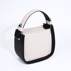 Сумка женская тоут TEXTURA на молнии, 19×8×18 см, однотонная, бежевая/чёрная - Фото 2