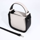 Сумка женская тоут TEXTURA на молнии, 19×8×18 см, однотонная, бежевая/чёрная - Фото 5