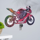Ключница на стену Красный мотоцикл,24х13,5х0,5 см - фото 321347346