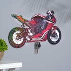 Ключница на стену Красный мотоцикл большой,40х22,5х0,5 см - фото 318936557