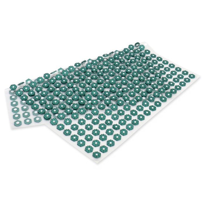 Ипликатор-коврик, основа ПВХ, 360 модулей, 56 × 62 см, цвет прозрачный/зелёный - фото 1907469859