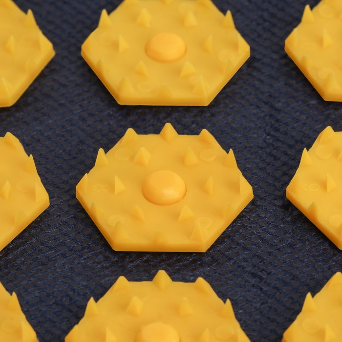 Ипликатор-коврик, основа спанбонд, 40 модулей, 14 × 32 см, цвет тёмно-синий/жёлтый - фото 1907469868