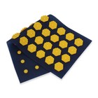 Ипликатор-коврик, основа спанбонд, 40 модулей, 14 × 32 см, цвет тёмно-синий/жёлтый - Фото 4