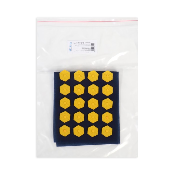 Ипликатор-коврик, основа спанбонд, 40 модулей, 14 × 32 см, цвет тёмно-синий/жёлтый - фото 1907469872
