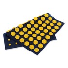 Ипликатор-коврик, основа спанбонд, 80 модулей, 32 × 26 см, цвет тёмно синий/жёлтый - Фото 4