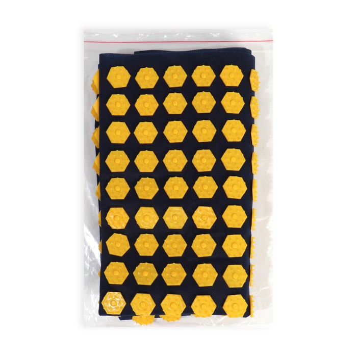 Ипликатор-коврик, основа спанбонд, 360 модулей, 56 × 62 см, цвет тёмно-синий/жёлтый - фото 1907469884
