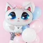 Воздушный шар фольгированный 32'' «Котёнок белый», фигура - Фото 3