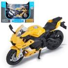 Модель мотоцикла металл. Yamaha YZF-R1 Scale 1:18, цвет желтый, свободный ход колёс - фото 108630555