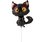Шар фольгированный 14" «Кот чёрный», мини-фигура - фото 318936670