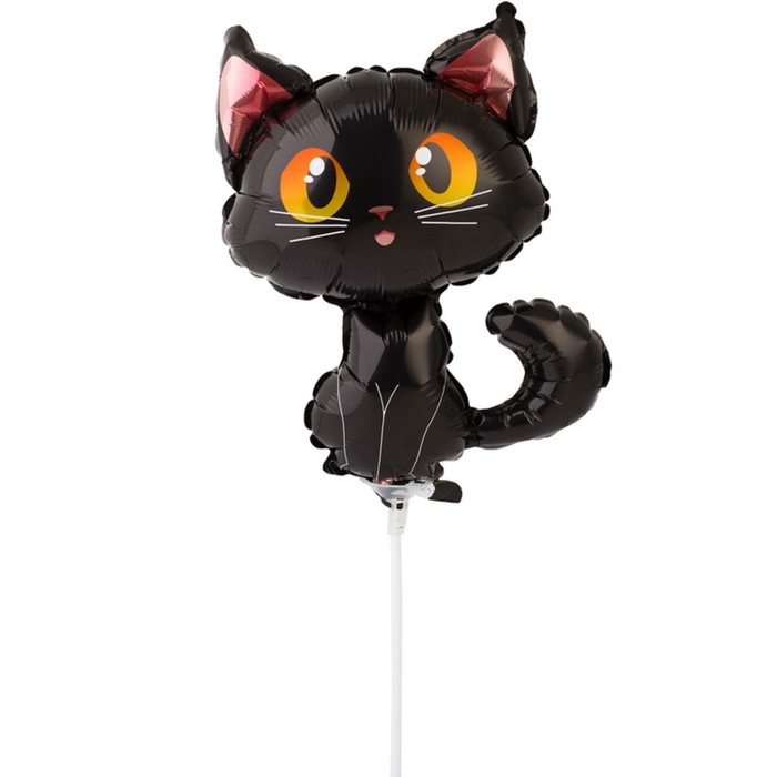 Шар фольгированный 14 «Кот чёрный», мини-фигура