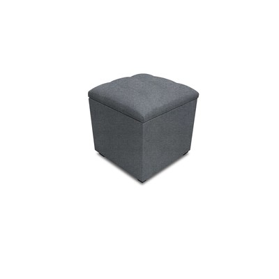 Пуф в прихожую, 400×400×420 мм, с крышкой, с утяжкой, рогожка, цвет savana plus mouse