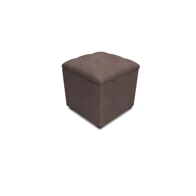 Пуф в прихожую, 400×400×420 мм, с крышкой, с утяжкой, рогожка, цвет savana plus toffee