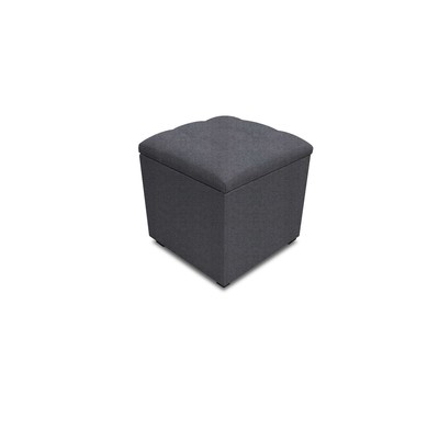 Пуф в прихожую, 400×400×420 мм, с крышкой, с утяжкой, рогожка, цвет savana plus grafit