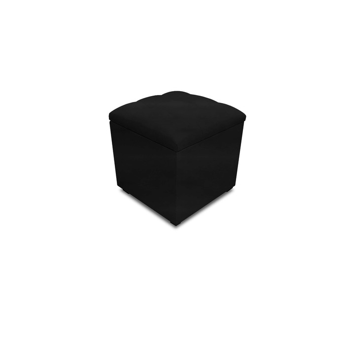 Пуф в прихожую, 400×400×420 мм, с крышкой, с утяжкой, экокожа, цвет marvel black - Фото 1
