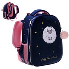 Рюкзак школьный deVENTE Fluffy Sheep, 38 х 28 х 16 см, эргономичная спинка, синий, розовый - Фото 3