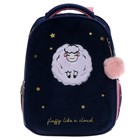 Рюкзак школьный deVENTE Fluffy Sheep, 38 х 28 х 16 см, эргономичная спинка, синий, розовый - Фото 6