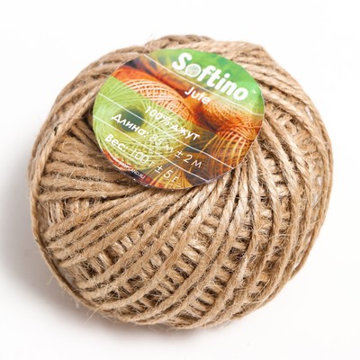 Пряжа для вязания спицами, крючком 100% джут Softino Jute, 85 м ±2 м, 100 г