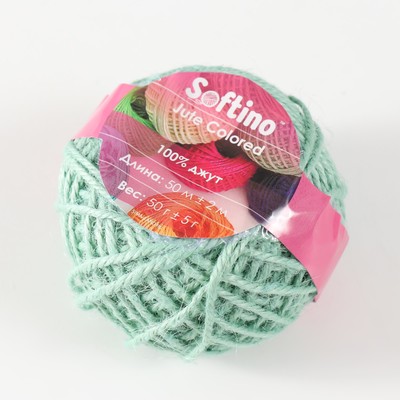 Пряжа 100% джут "Softino Jute Colored" 50м ±2м нежно-голубой 50 гр