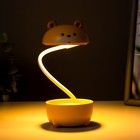 Настольная лампа "Мишка" LED 3Вт USB желтый 7,5х7,5х21 см RISALUX - фото 24616794