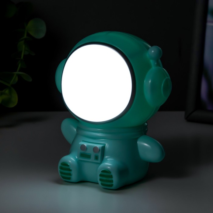 Ночник "Космонавт" LED 1.5Вт USB АКБ зеленый 9,5х8х10,5 см RISALUX - фото 1926446787
