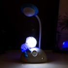 Настольная лампа "Космонавт на луне" LED 3Вт USB АКБ бело-синий 11,5х7,5х28 см - фото 9384185