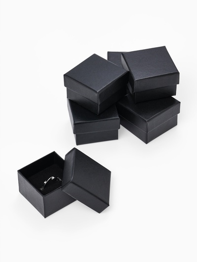 Коробочка подарочная под кольцо, серьги, серьги «Минимал», 5×5 см, (полезная часть 4.5×4.5 см), чёрная