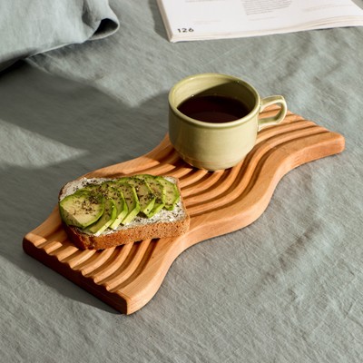 Доска для подачи и сервировки Adelica «Волна», 31×15×1.8 см, дерево берёза