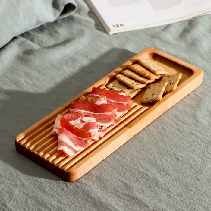 Доска для подачи и сервировки Adelica, 28×10×1.8 см, дерево берёза