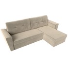 Угловой диван «Амстердам лайт», еврокнижка, правый угол, микровельвет, цвет бежевый 9103006