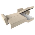 Угловой диван «Амстердам лайт», еврокнижка, правый угол, микровельвет, цвет бежевый 9103006