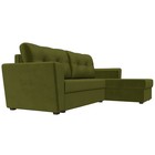Угловой диван «Амстердам лайт», еврокнижка, правый угол, микровельвет, цвет зелёный - Фото 3