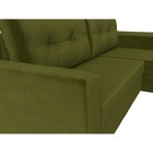 Угловой диван «Амстердам лайт», еврокнижка, правый угол, микровельвет, цвет зелёный - Фото 4
