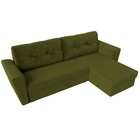 Угловой диван «Амстердам лайт», еврокнижка, правый угол, микровельвет, цвет зелёный - Фото 5