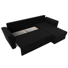 Диван угловой «Амстердам лайт», еврокнижка, правый угол, микровельвет, цвет чёрный - Фото 12