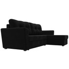 Угловой диван «Амстердам лайт», еврокнижка, правый угол, микровельвет, цвет чёрный - Фото 3
