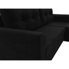 Угловой диван «Амстердам лайт», еврокнижка, правый угол, микровельвет, цвет чёрный - Фото 4