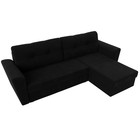 Угловой диван «Амстердам лайт», еврокнижка, правый угол, микровельвет, цвет чёрный - Фото 5