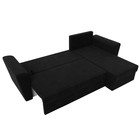 Угловой диван «Амстердам лайт», еврокнижка, правый угол, микровельвет, цвет чёрный - Фото 9