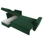 Угловой диван «Амстердам лайт», еврокнижка, левый угол, велюр, цвет зелёный 9103014