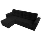 Угловой диван «Амстердам лайт», еврокнижка, левый угол, велюр, цвет чёрный  (артикул 9103015)  большой выбор товаров оптом и в розницу по низким ценам с доставкой