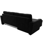 Угловой диван «Амстердам лайт», еврокнижка, левый угол, велюр, цвет чёрный  (артикул 9103015)  большой выбор товаров оптом и в розницу по низким ценам с доставкой