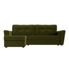 Угловой диван «Амстердам лайт», еврокнижка, левый угол, микровельвет, цвет зелёный - Фото 2